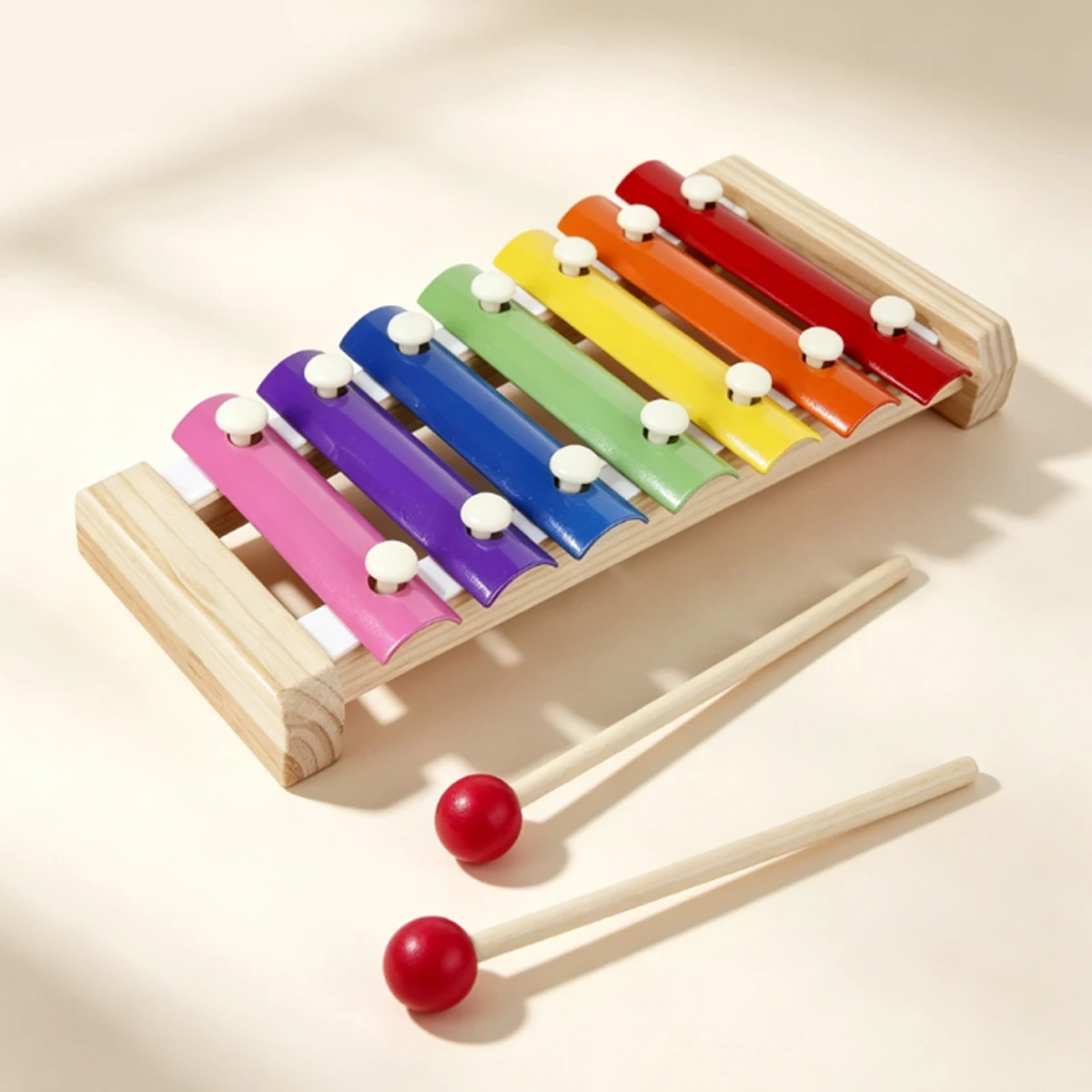 Musical Instrument Glockenspiel - 1 Adet Ahşap 8 Tuşlu Ksilofon,