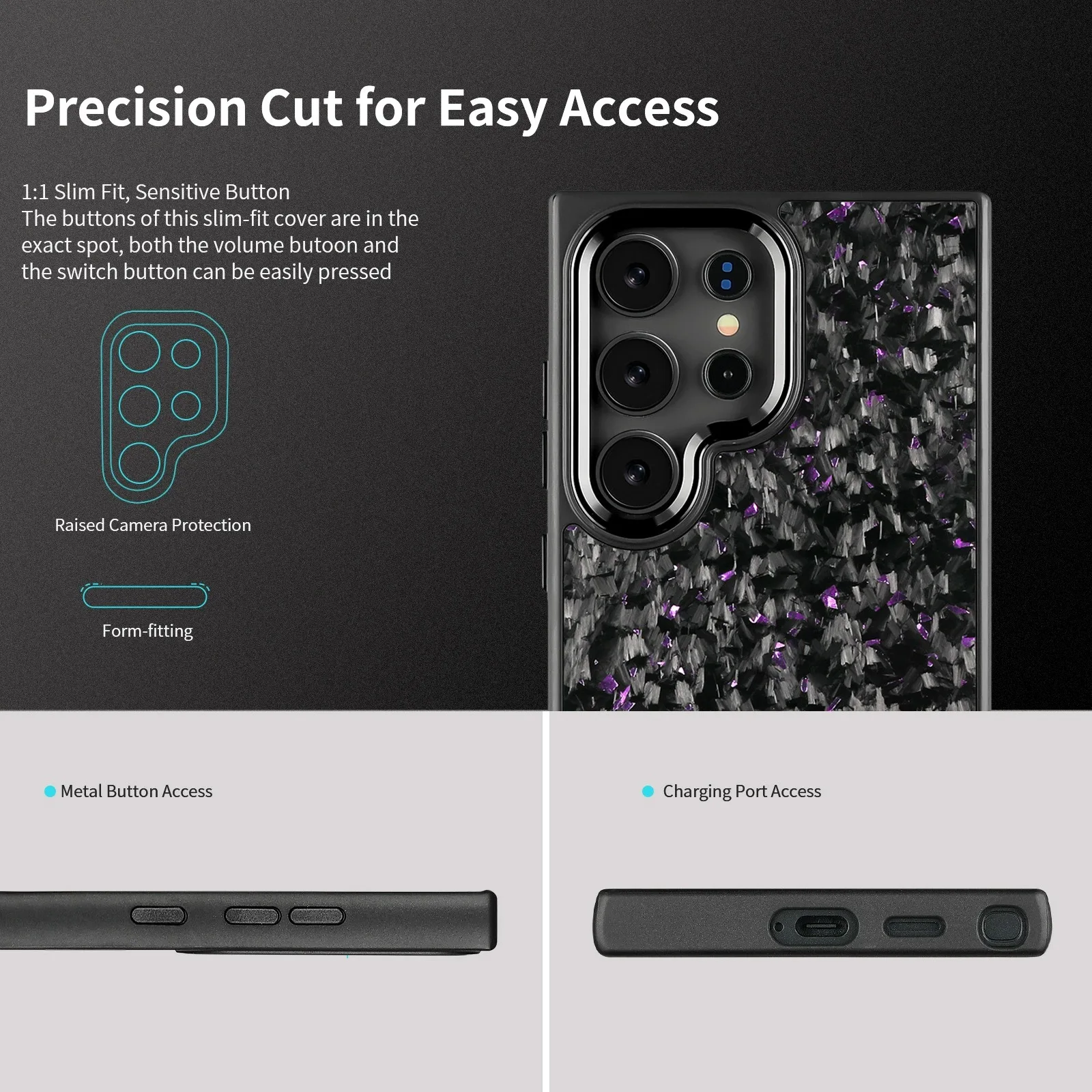 

Handsome real carbon fiber Suitable for Samsung S25Ultra S24Plus magnetic carbon fiber case