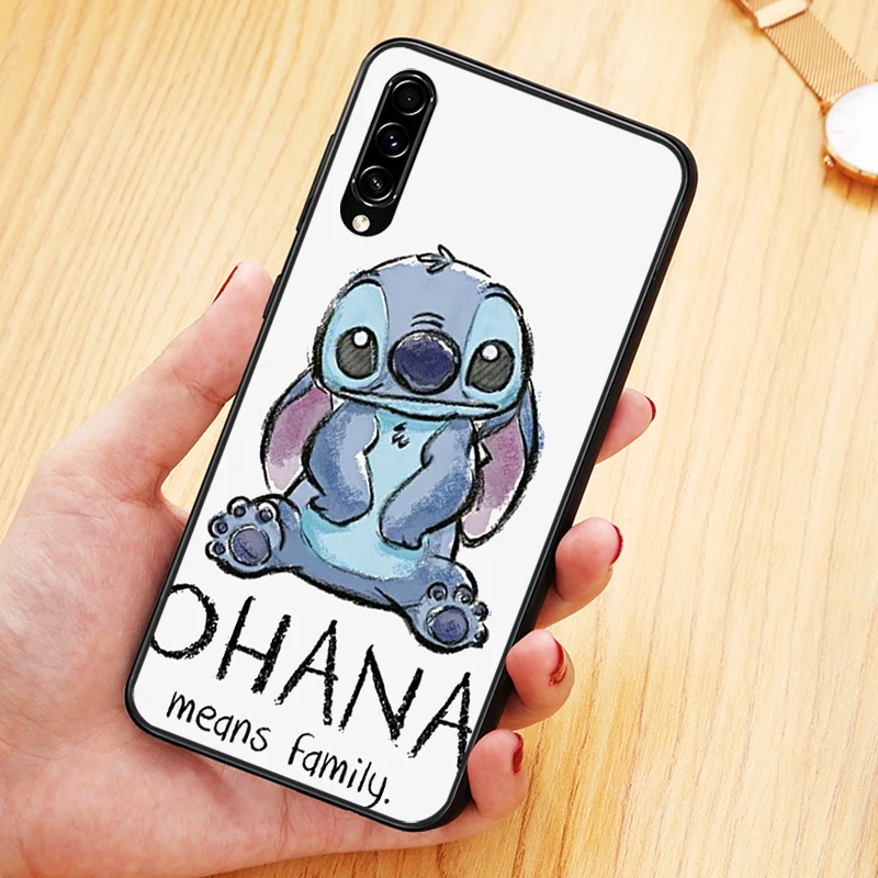 Disney OHANA Stitch Cute Phone Case For Samsung Galaxy A90 A80 A70 A60 A50 A40 A30 A20 A2 Core Silicone Soft Black Cover Fundas