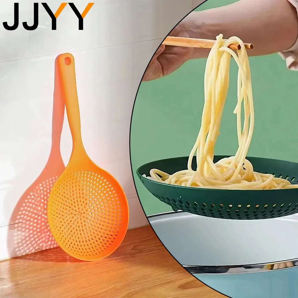 JJYY Silicone Spoon  Cooking Frying Strainer Made of Metal Cooking Spoon Strainer Dumpling Strainer Scoop