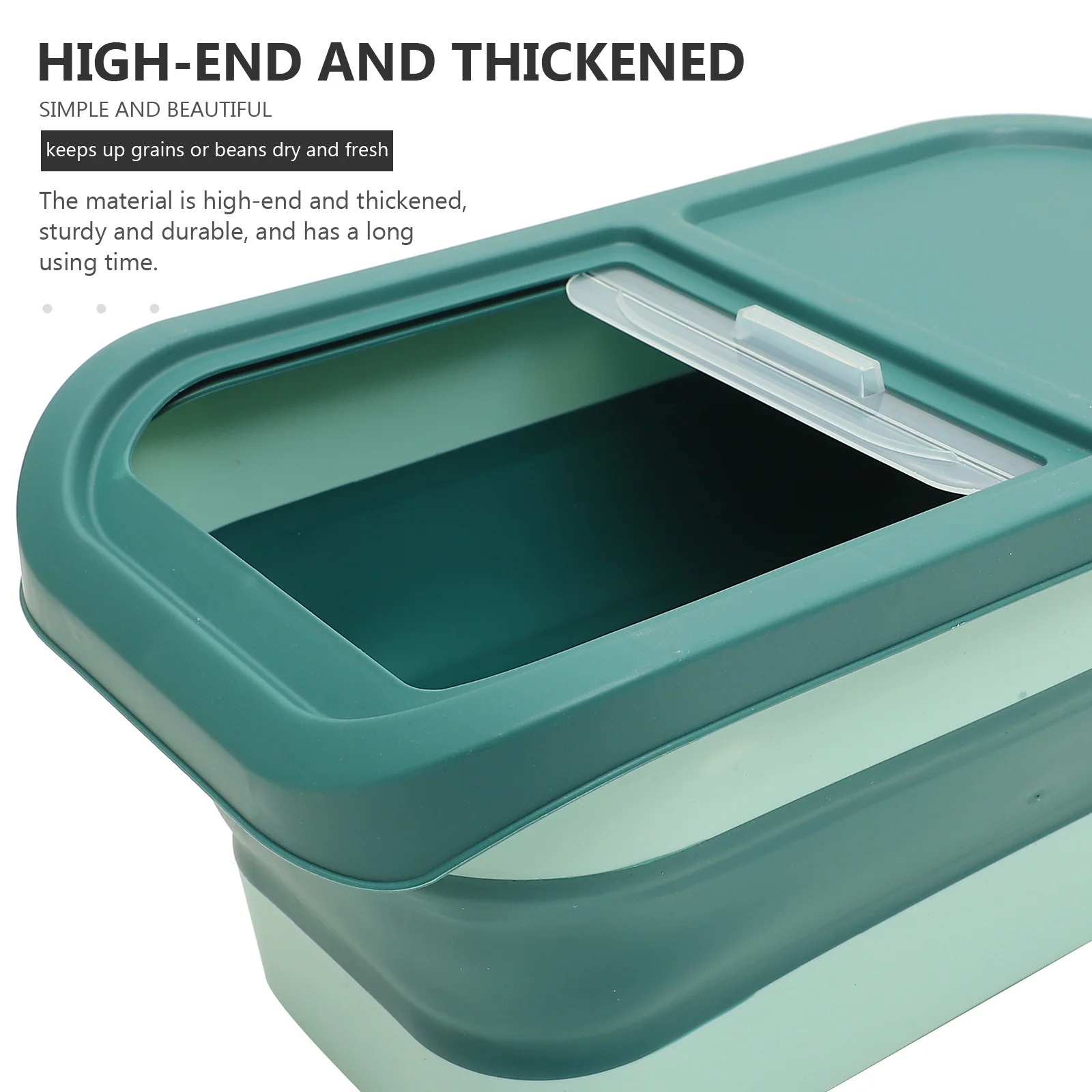 

Multi-Functional Kitchen Grain Container Sliding Cover Design Large Capacity Storage Rice Dispenser Material Nordic