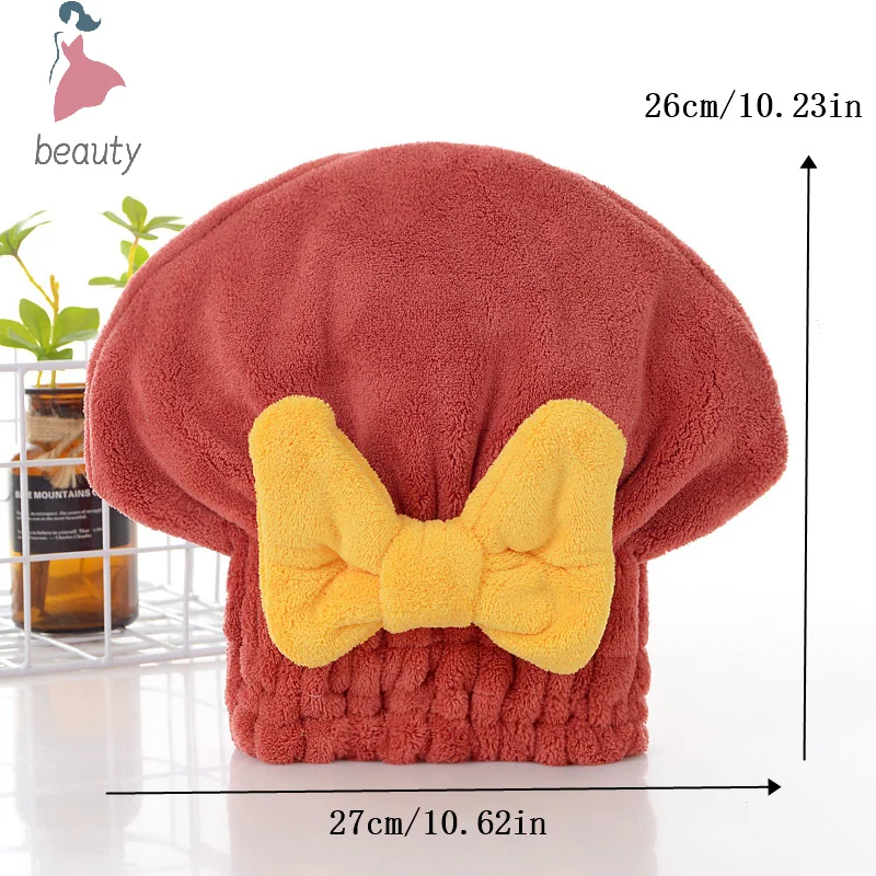 Süße Bowknot schnell trocknende Haar kappe Mikro faser Haartuch super saugfähige Hülle für Frauen Badet uch Wrap Wischen Haar Hut