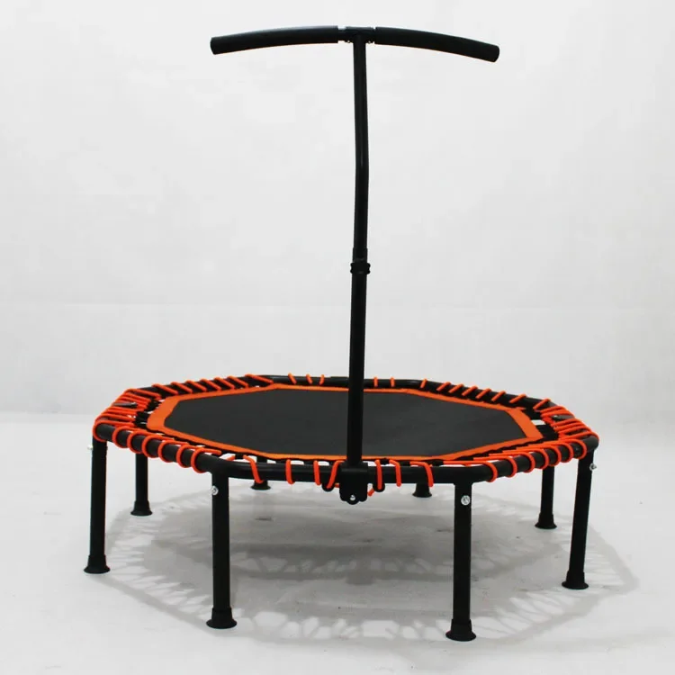 202640Inch Gym Fitness Unisex Adjustable Height Handrail Portable Rebounder Trampoline For Women Fitness And Fun