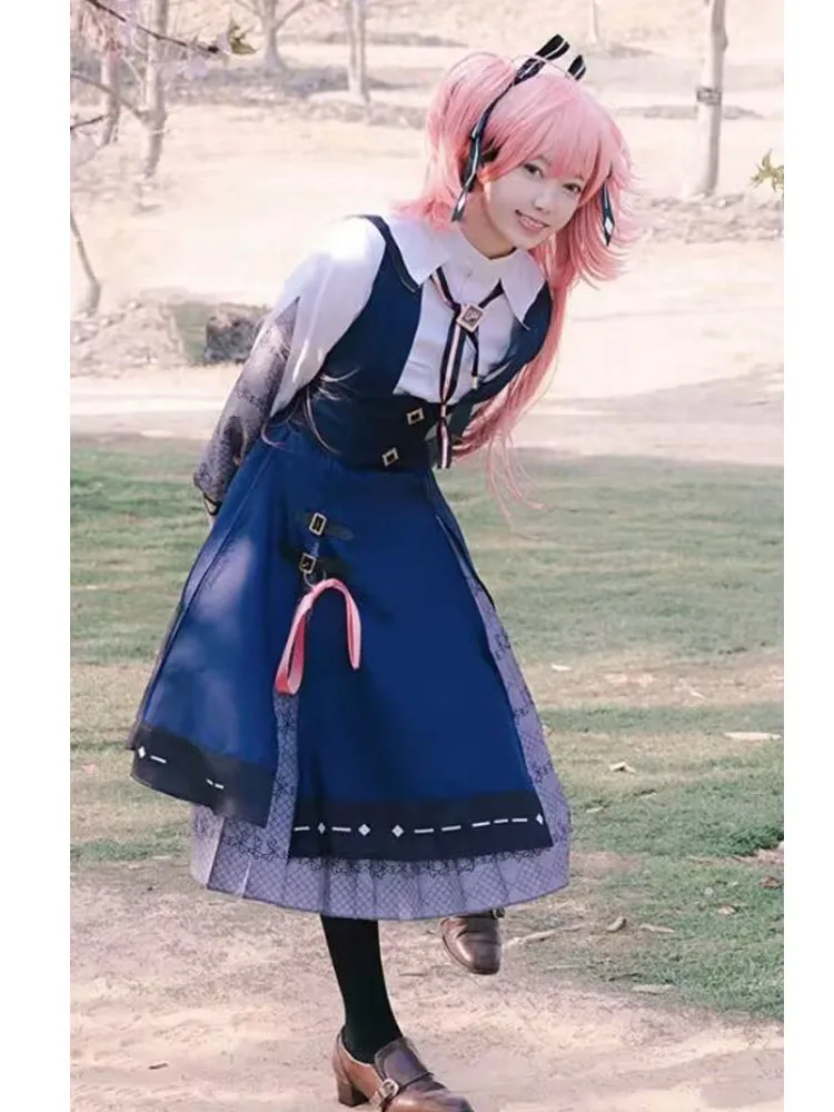 المزيد من القفز المزيد موموي إيري تأثيري لوليتا حزام تنورة زي شعر مستعار مشروع Sekai المرأة فساتين راقية الملابس اليومية بدلة الهالوين