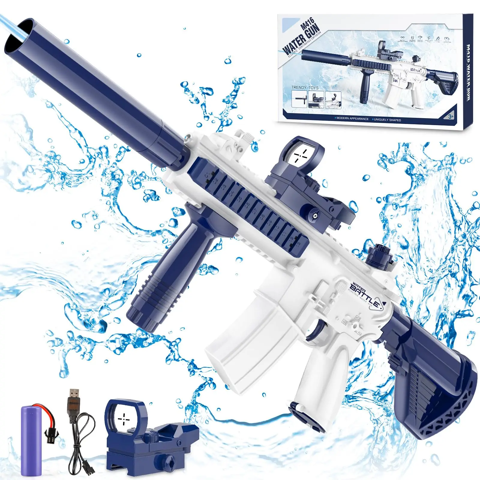 

Electric Water Gun for Adult Kid Long Range Automatic Squirt Guns Summer Outdoor Swimming Pool Party Soaker Shooting Game Toys