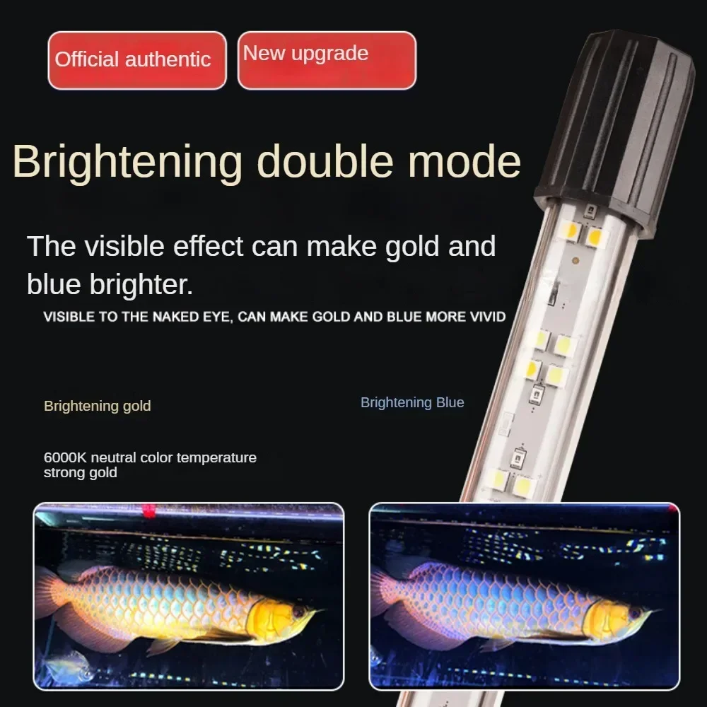 LED Light Strip for Fish Tank - Amphibious Aquarium Lighting Sunlight & Moonlight for Ornamental Arowana - Enhances Fish Color G