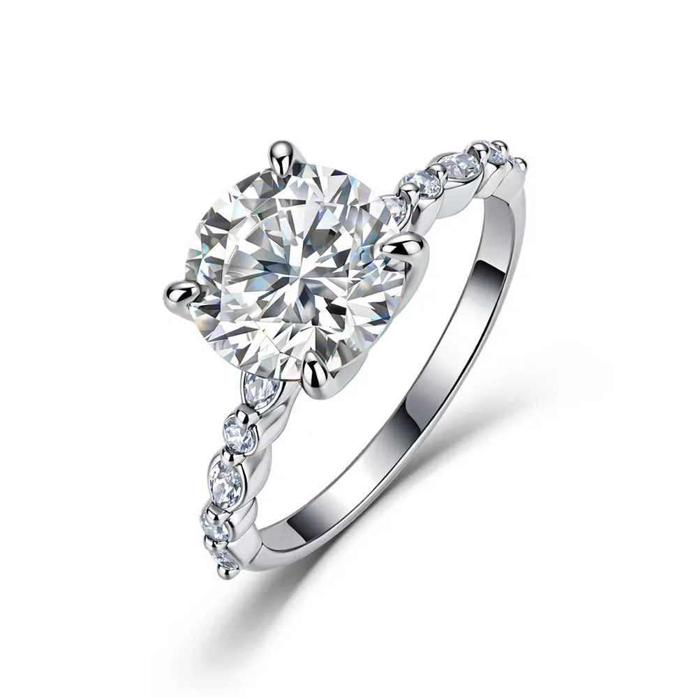 Apexelle Brand Classic Jewelry 925 Sterling Silver Rings 3 CT Moissanite Engagement Ring GRA Certificate Fine Jewelry