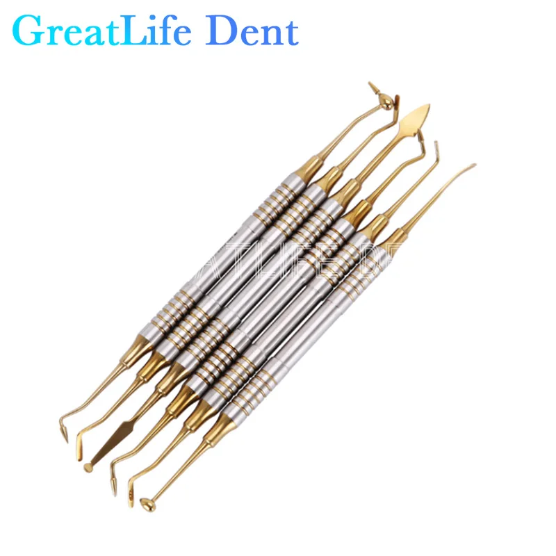 GreatLife Dent 6pcs/set Dentistry Composite Resin Filling Set Spatula Tools Kit Dental Filling material Dental instruments