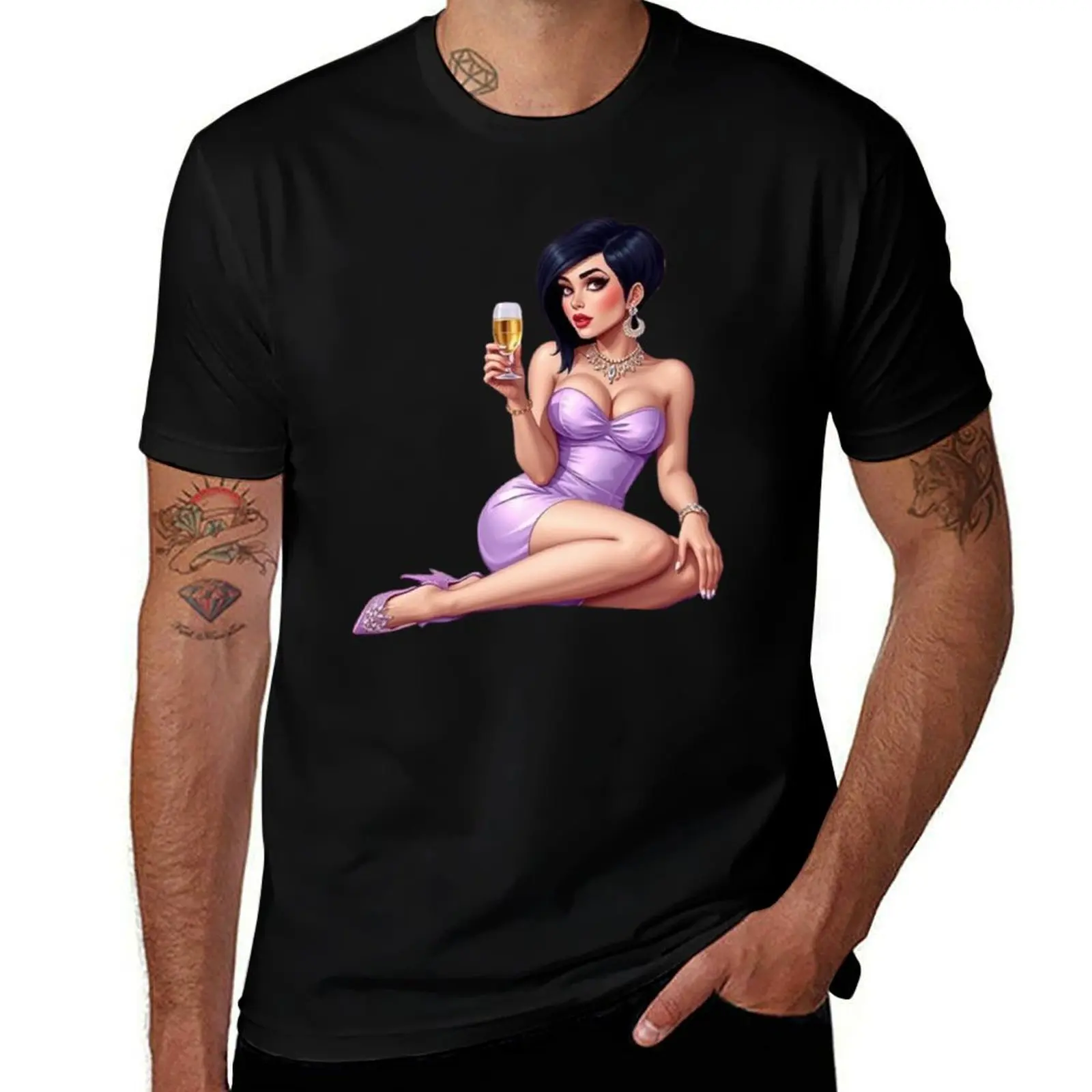 

Retro Glamour: Charm and Audacity of Pin-Ups” T-Shirt new edition essential t shirt men graphic t shirts