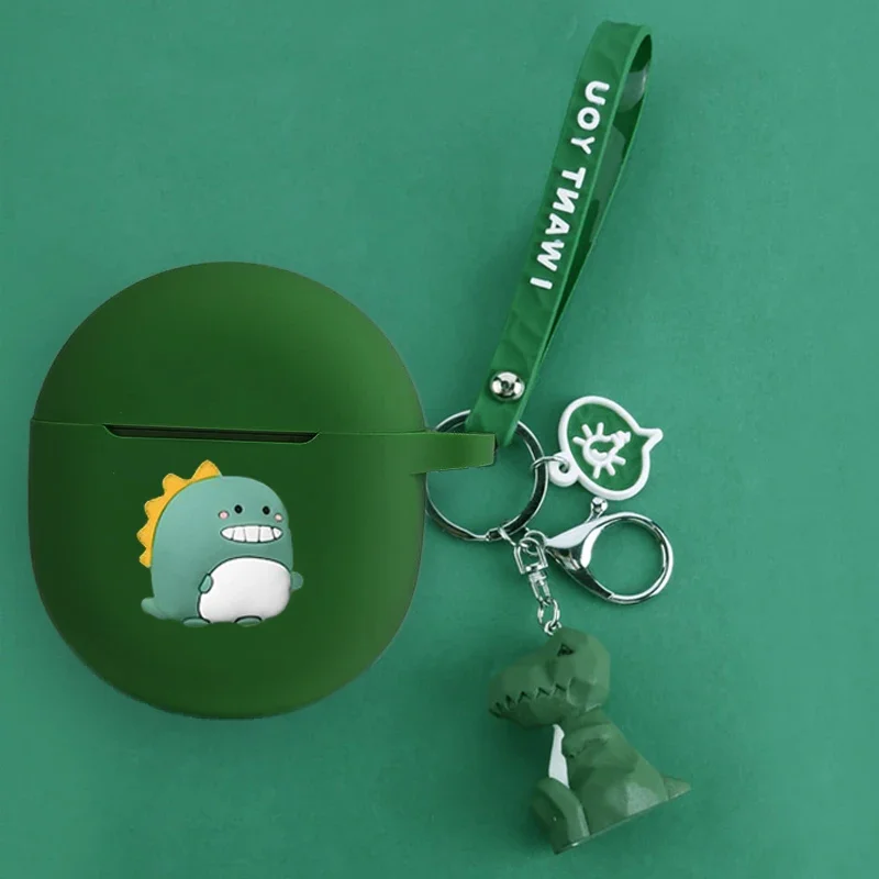 สำหรับ Realme Buds Air 2การ์ตูนไดโนเสาร์/แพนด้าน่ารักหูฟังซิลิโคนป้องกันพร้อมพวงกุญแจอุปกรณ์เสริมกล่อง