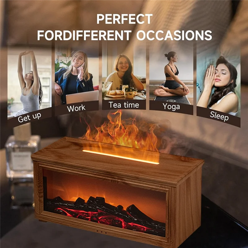 موزع روائح عطرية ثابتة، مدفأة محاكاة مع تأثير اللهب الديناميكي، ناشر عطري ملون للمنزل والمكتب أ #4