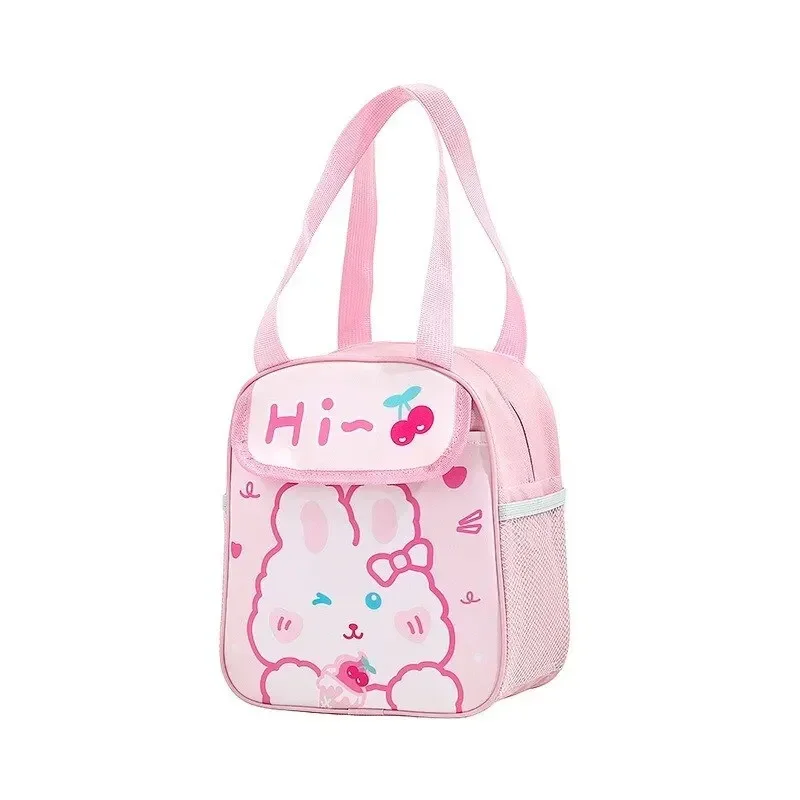 Children Lunch Box Bag Clamshell Handbag Large Capacity Cartoon Students with Meal Pure ColorThermal Bag By Hand