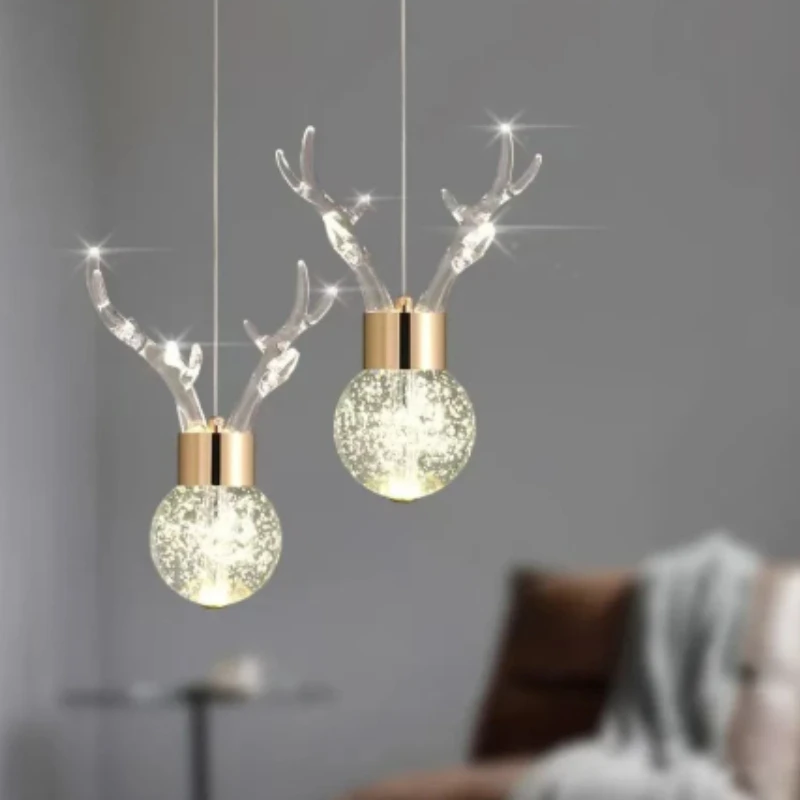 

Люстра MZISOSOD для спальни, прикроватной зоны, столовой, декор в скандинавском стиле, дизайн «Оленьи рога», минимализм, для барного стола, длинная