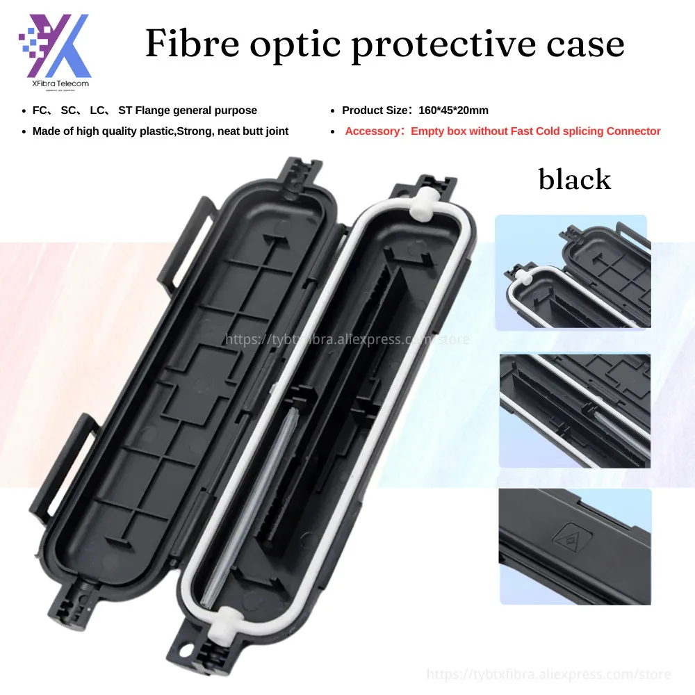 20Pcs FTTH Drop Cable Protection Box scatola in fibra ottica tubo termoretraibile proteggi vassoio di giunzione Kit Ftth impermeabile