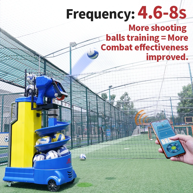 SIBOASI V2201A Automatic Volleyball Launcher Yellow & Blue Adjustable Height Multi-Training Time-Saving