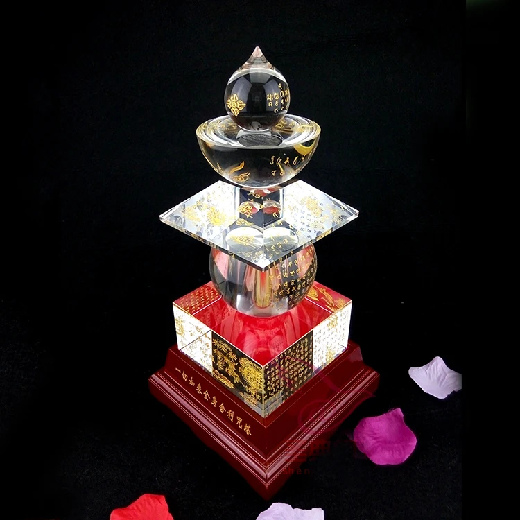 Wholesale Buddhist articles HOME efficacious Tantric talisman Tibetan Buddhism crystal dagoba stupa tower Bodhi pagoda statue