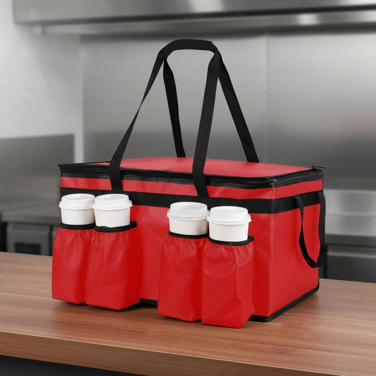 Heavy Duty Thermal Picnic Carrier Multi Cup Holder Food Insulation Bag Catering Organizer for Family Gatherings