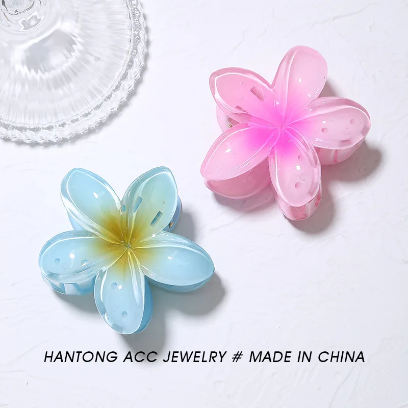 Plumeria-Pinzas para el pelo de flores para niña, accesorios coreanos para el cabello