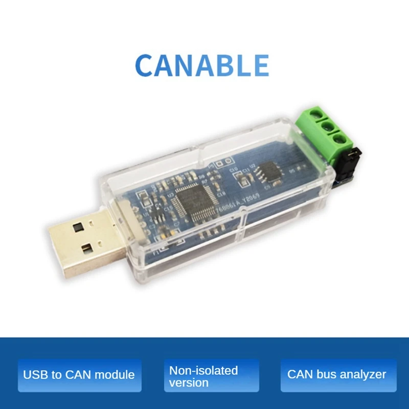 Canable USB to CAN Module, CAN Debug Adapter, Bus Analyzer, Debugging Assistant, Versão Não Isolada