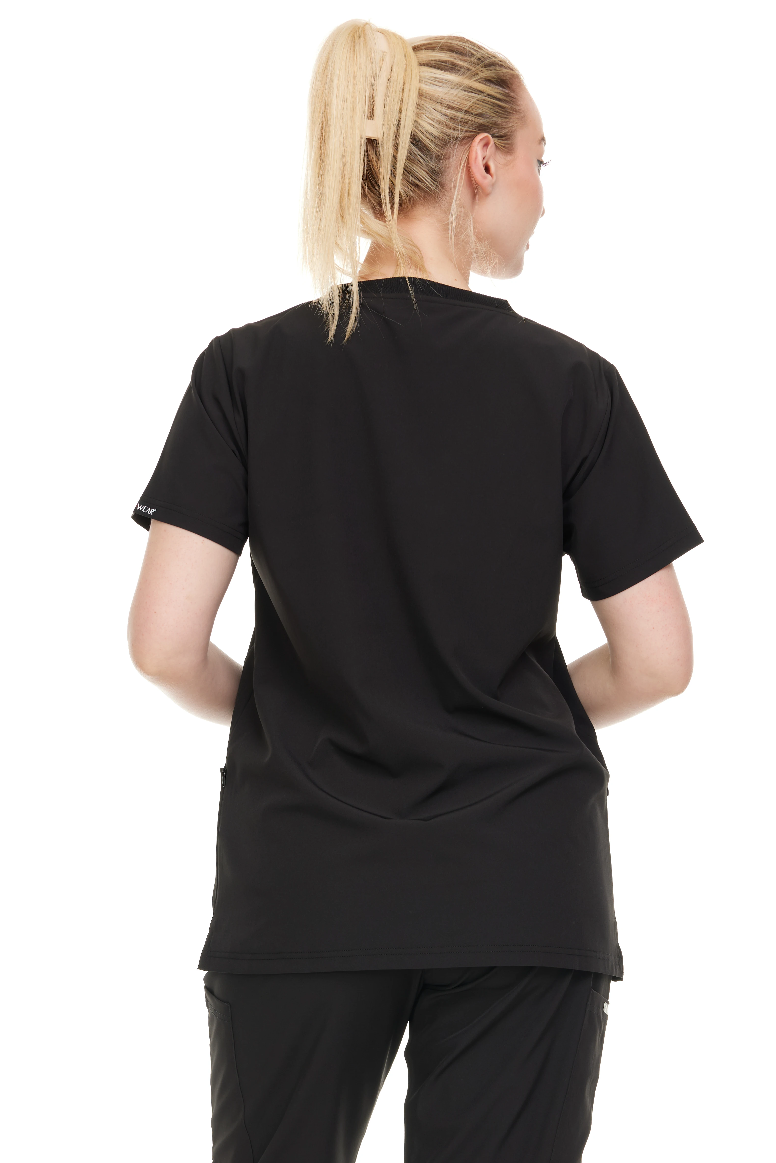 HEAL+WEAR V-Neck Women's Scrub Tops Multiple Convenient Pockets. 4-Way Stretch Spandex. Wrinkle-Resistant