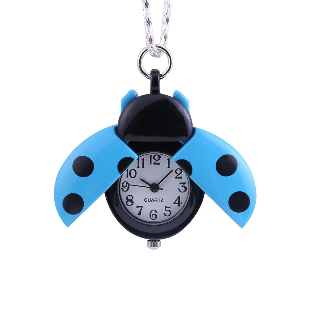 Small Seven-Star Ladybug Pocket Watches Necklace Clock Pocket Watch Novelty Fashion Style European And American Jewelry reloj