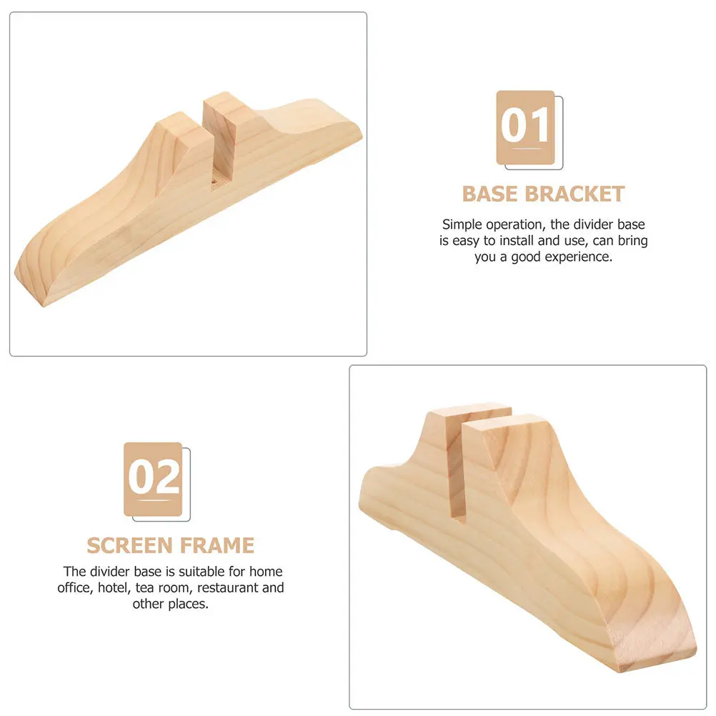 2Pcs Screen Divider Base Sturdy Wooden Room Divider Stand Partition Support Bracket for Home Office Hotel Restaurant Use