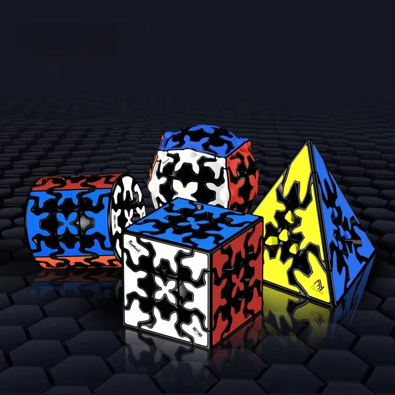 Qi Yi Gear 3x3x3 マジックキューブ - プロ仕様スピードキュービングパズルおもちゃ、ピラミッド、円柱、球体機能搭載、Mofanggeシリーズ