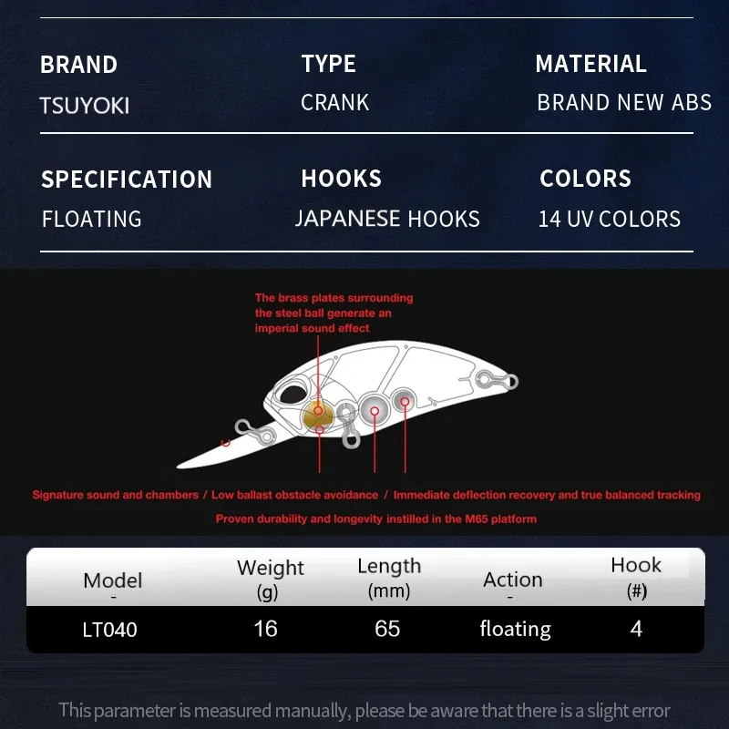 65 مللي متر 15 جرام واقعية كرنك M65 11A كرانكبيتس الغوص 8-11ft العائمة الثنائي حشرجة الموت المتذبذب الصيد الطعم ل بايك كرابي ، باس كبير #5