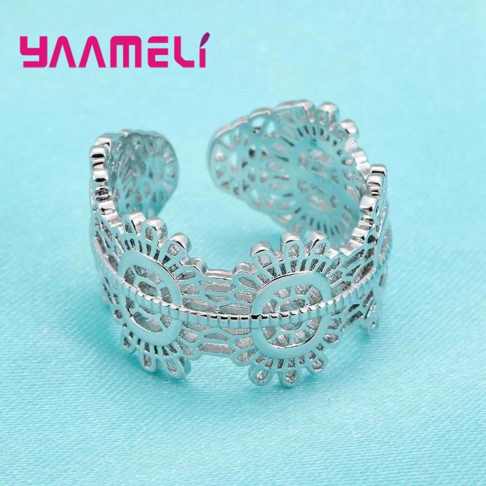 

Engagement Rings Genuine 925 Sterling Silver New Hot Top Quality Flower Jewelry Women Fashion Wholesale Wedding Gift
