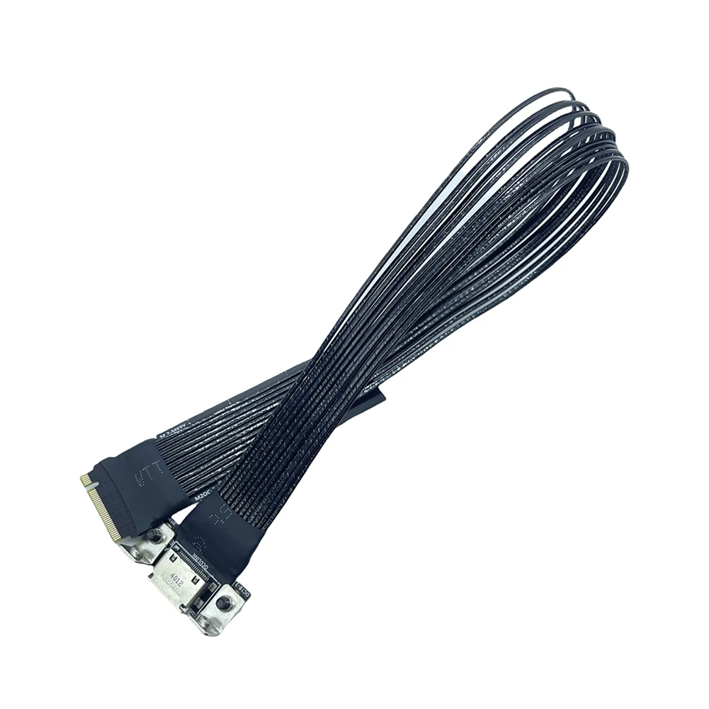 A33T-M.2 To Oculink 4I Extension Cable For M.2 Mkey NVME To SFF8611 Adapter Cable Pcie 4.0 X4 Gen4 Silver Plated Cable