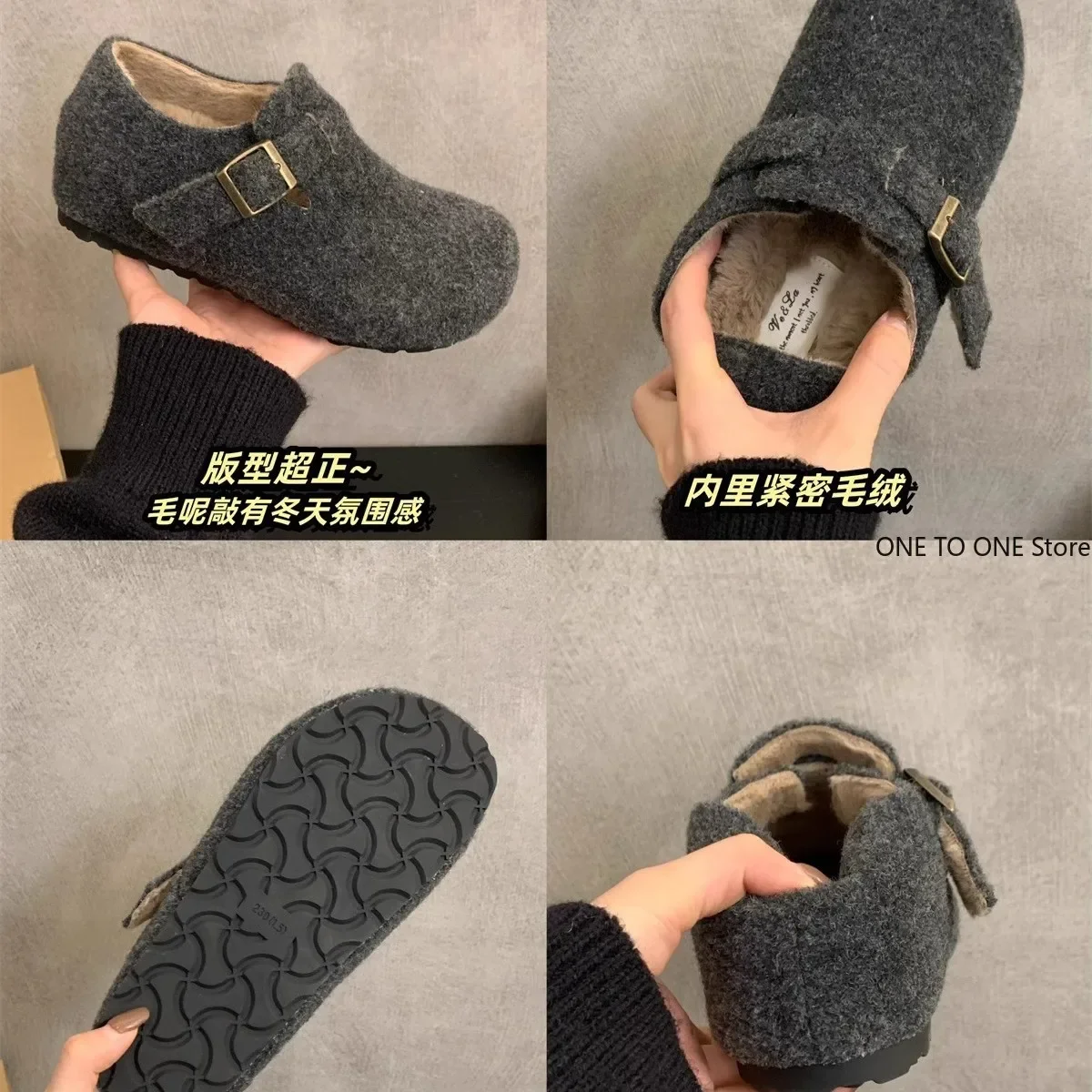 2025 Thick Soled Plush Cotton Shoes Increased Height Inside Winter New Fur Shoes for Women Wearing Woolen Single Shoes Outsid