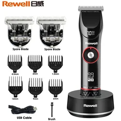 Rewell F29 Hair Clipper Mens Beard Face Body Trimmer Professional Cordless Hair Cutter Kit Barber Shop Strong Power Clipper