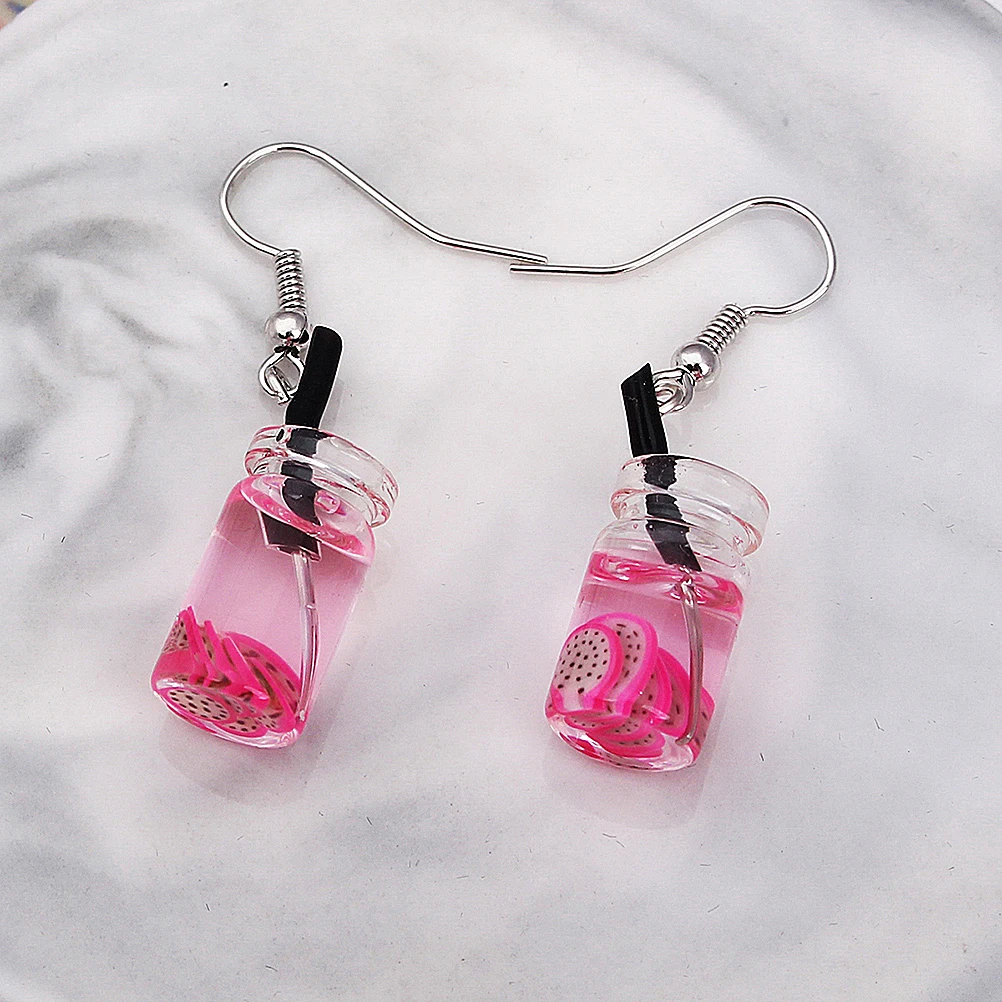 

1 Pair Creative Fruit Earrings Dragon Fruit Ear Dangle For Women Fashion Jewelry Drop Funny Earbob Party Daily Wear Gift Ear