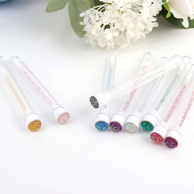 10pcs Disposable Diamond Tube Lip Brush Lipstick Makeup Brush Lip Gloss Wands Eyeshadow Applicator Portable Travel Cosmetic Tool