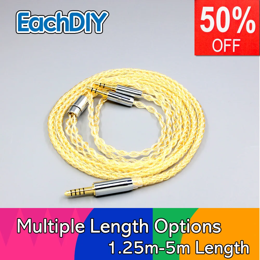 8-ядерный 99% 7n чистый серебряный 24-каратный позолоченный кабель для наушников Onkyo A800 Philips Fidelio X3 Kennerton Jord LN008428