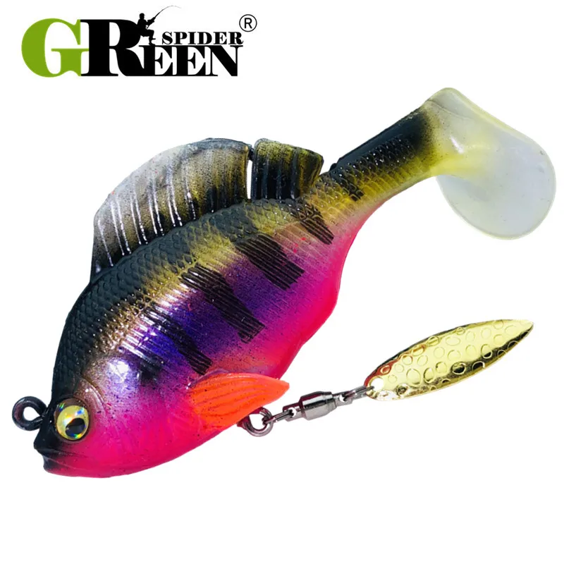 GREENSPIDER New Rotating Sequin Jumping Fish Fishing Lures 8cm/25g  Soft Plastic Lure With Salwater Freshwater Hook