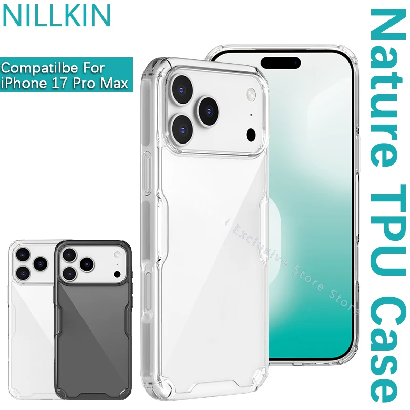 

Чехол Nillkin для iPhone 17 Pro Max, чехол из натурального ТПУ Pro, прозрачный и минималистичный противоударный чехол для телефона, защитный чехол