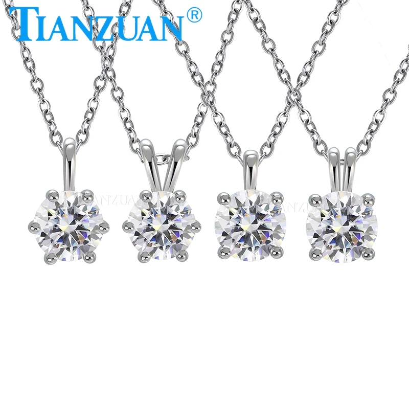 

New Fashion Moissanite Pendant Necklace D Color VVS1 1.0ct Classic 925 Sterling Silver Fine Jewelry for Women Party Gifts