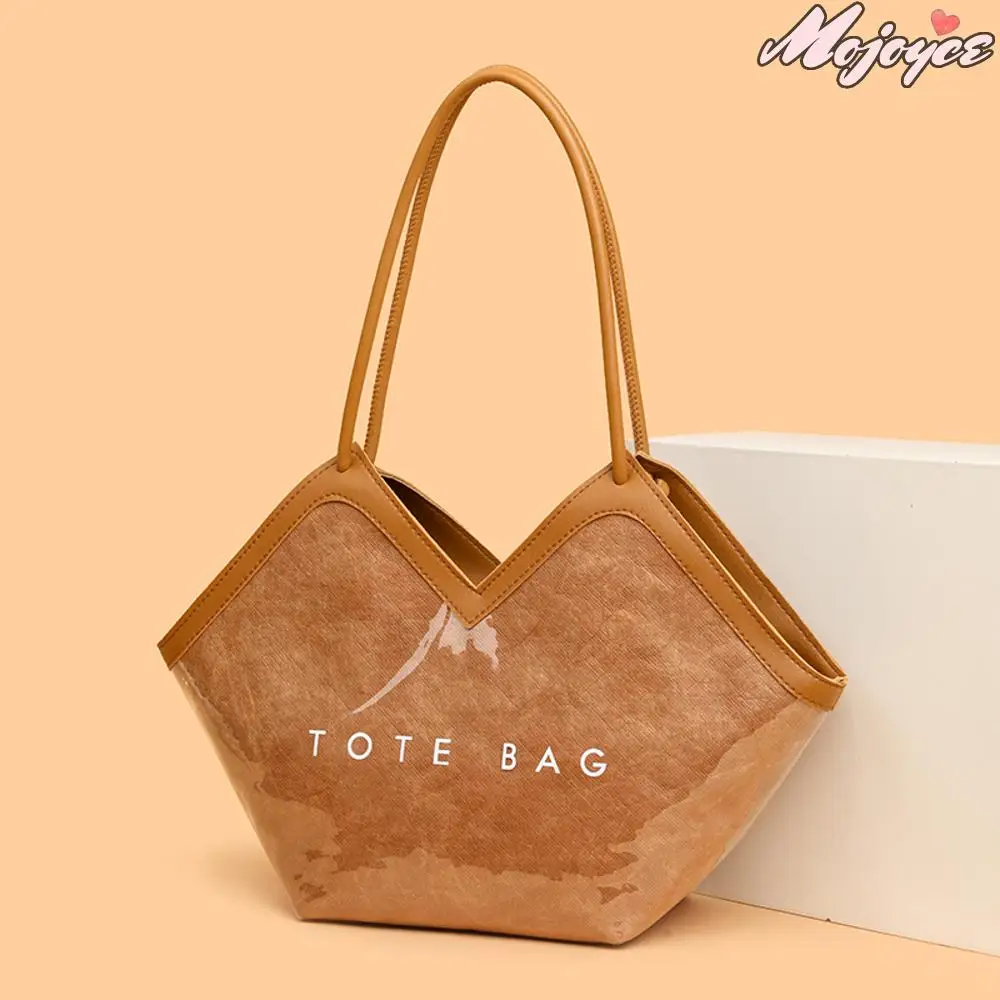 

Tote Bag PVC DuPont Paper Shopping Bags Luxury Brand Designer Large Handbag Women's Fashion Letter Print Armpit Bag Purse Bolsa