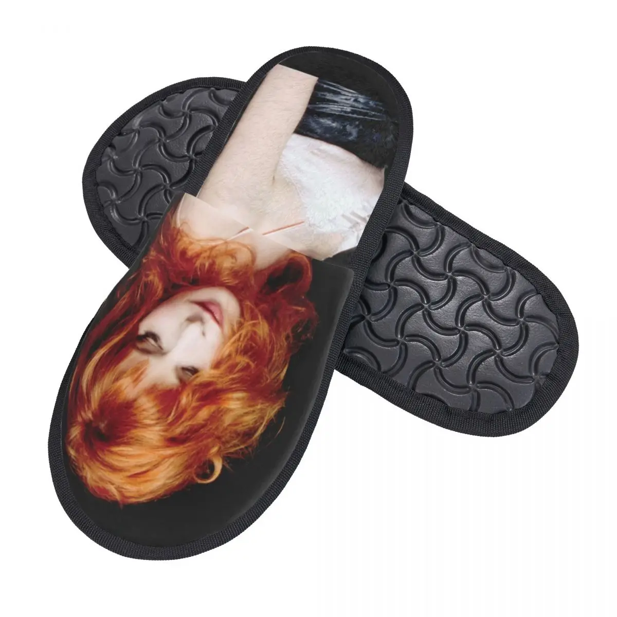 Beautiful Mylene Farmer House Slippers Women Cozy Memory Foam French Singer Slip On Hotel Slipper Shoes