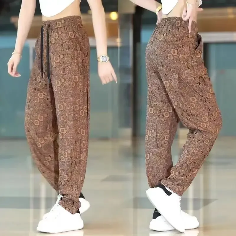 Ice Silk Minority Pajama Pants Can Be Worn Outside New Style Male Casual Pants National Customs Loose Straight Barrel Quick-dry