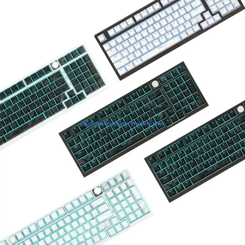 U2JE 135 Transparents lijn originele PBT KeyCaps voorafdruk Backlits Dye Sublimatie Keycap voor mechanische toetsenborden