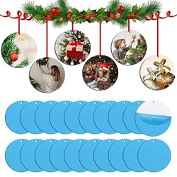 Christmas Sublimation Ornament Double Sides Round Sublimation Blanks Ornaments for Decoration Christmas Xmas Tree Halloween