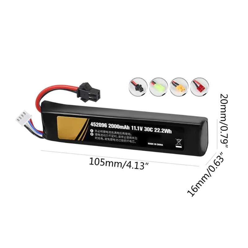 11.1V 2000mAh 3S 30C LiPo акумулятор для дистанційного керування дронами човни 11.1V LiPo 3S RechargeableT30Connector do samochodów ciężarowych