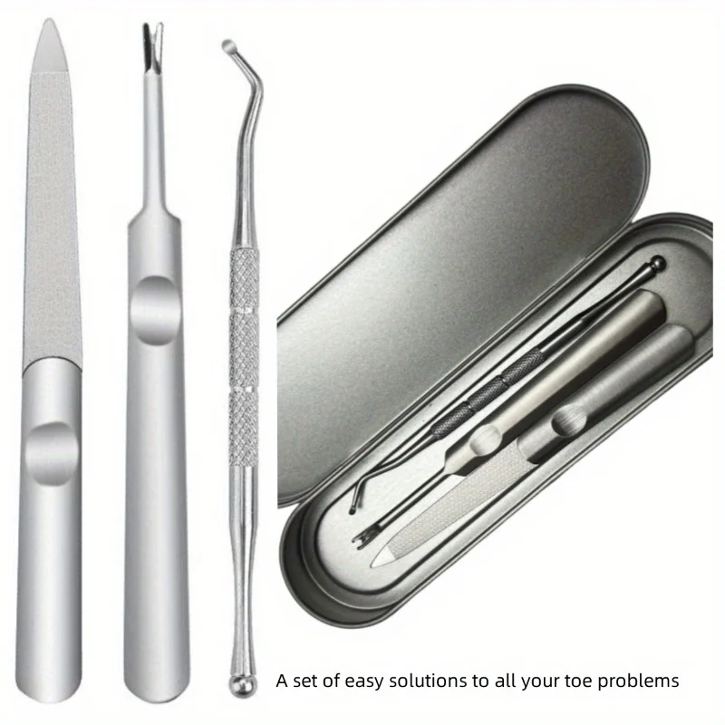 

3pcs Professional Manicure,Pedicure Set,Stainless Steel Nail Clippers, Cuticle Pusher, Nail Care Tools,Durable Tools Iron box
