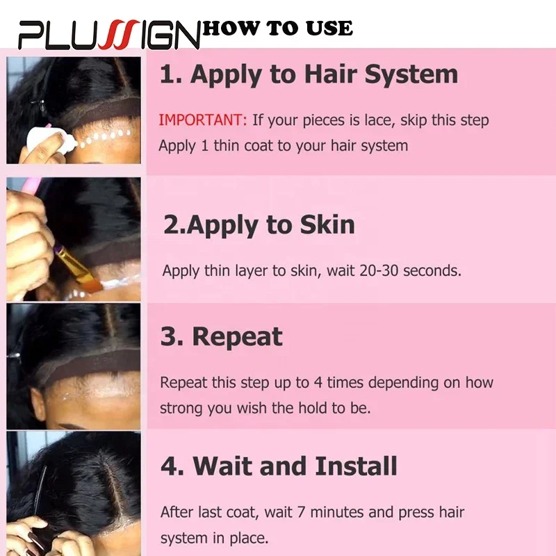 NEW Plussign Hair Wig Glue With Remover Super Lace Glue Kit For Lace Wigs Waterproof Toupee Closure Hair Glue Remover Wig image 3