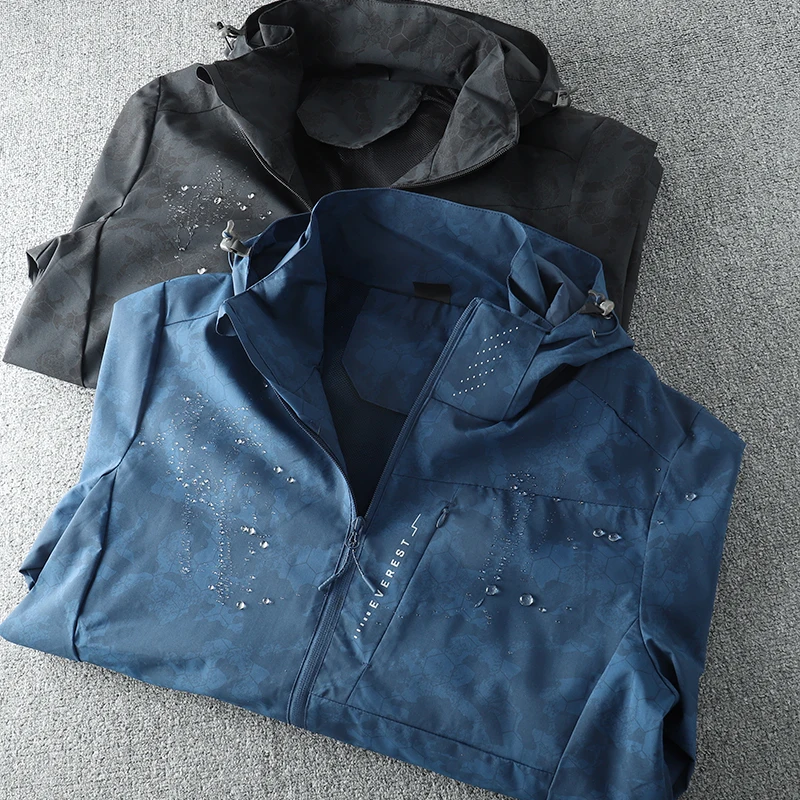 

Мужская повседневная городская куртка для активного отдыха, ветрозащитная, водонепроницаемая, дышащая, с капюшоном, на молнии, модная, в городском стиле, с длинными рукавами