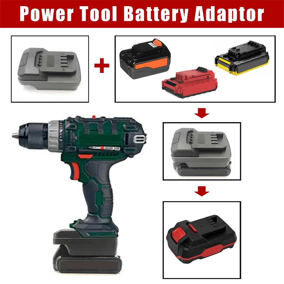 Adapter Voor Zwart & Decker/Porter-Kabel/Stanley 18V 20V Li-Ion Batterij Converteren Naar Voor Parkside 20V Li-Ion Batterij Gereedschapconverter