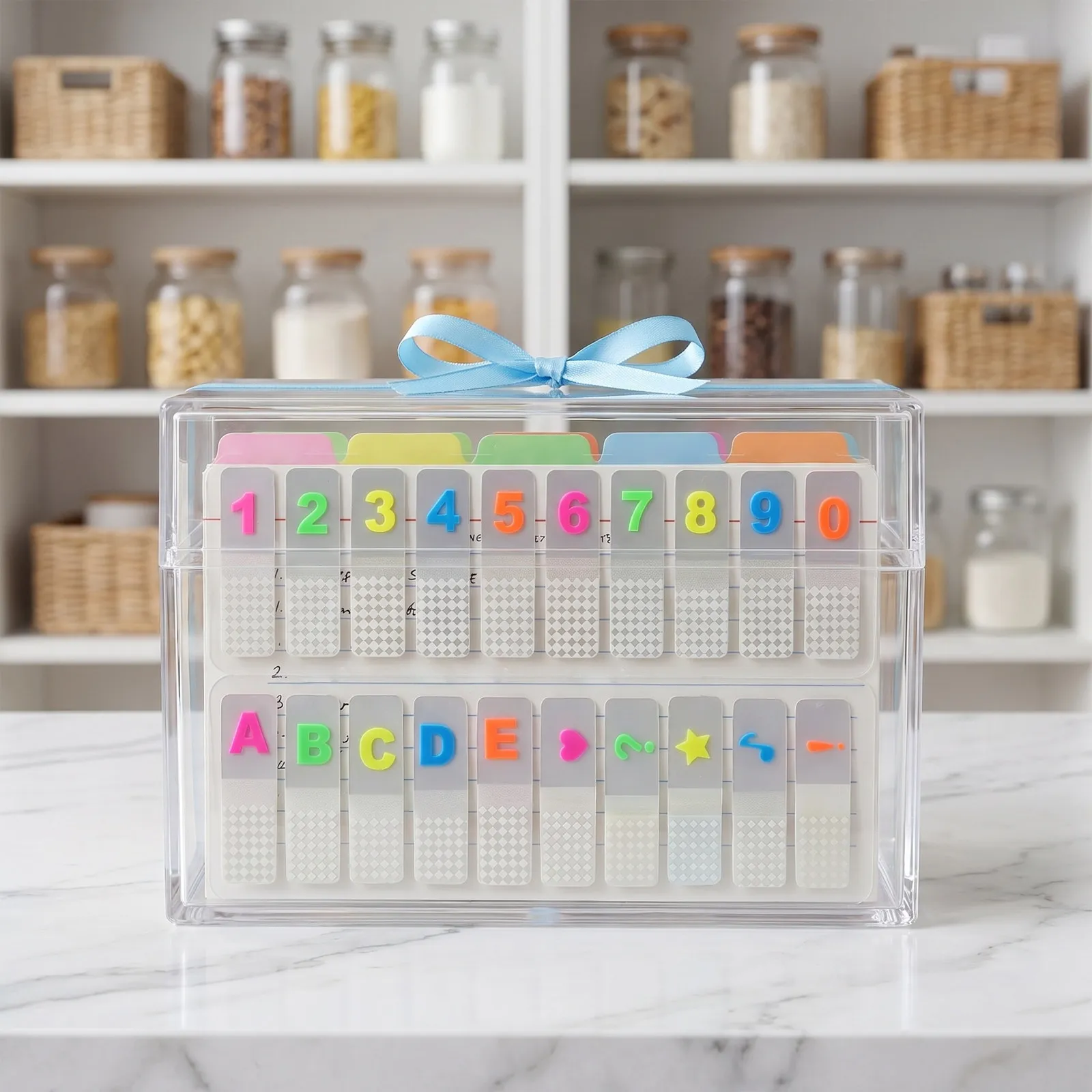 10Sets Alphabet Number Index Tabs Transparent Sticky Page Markers Note Stickers Writable Oil-Based Pen Smudge-Free Document Book - view 4