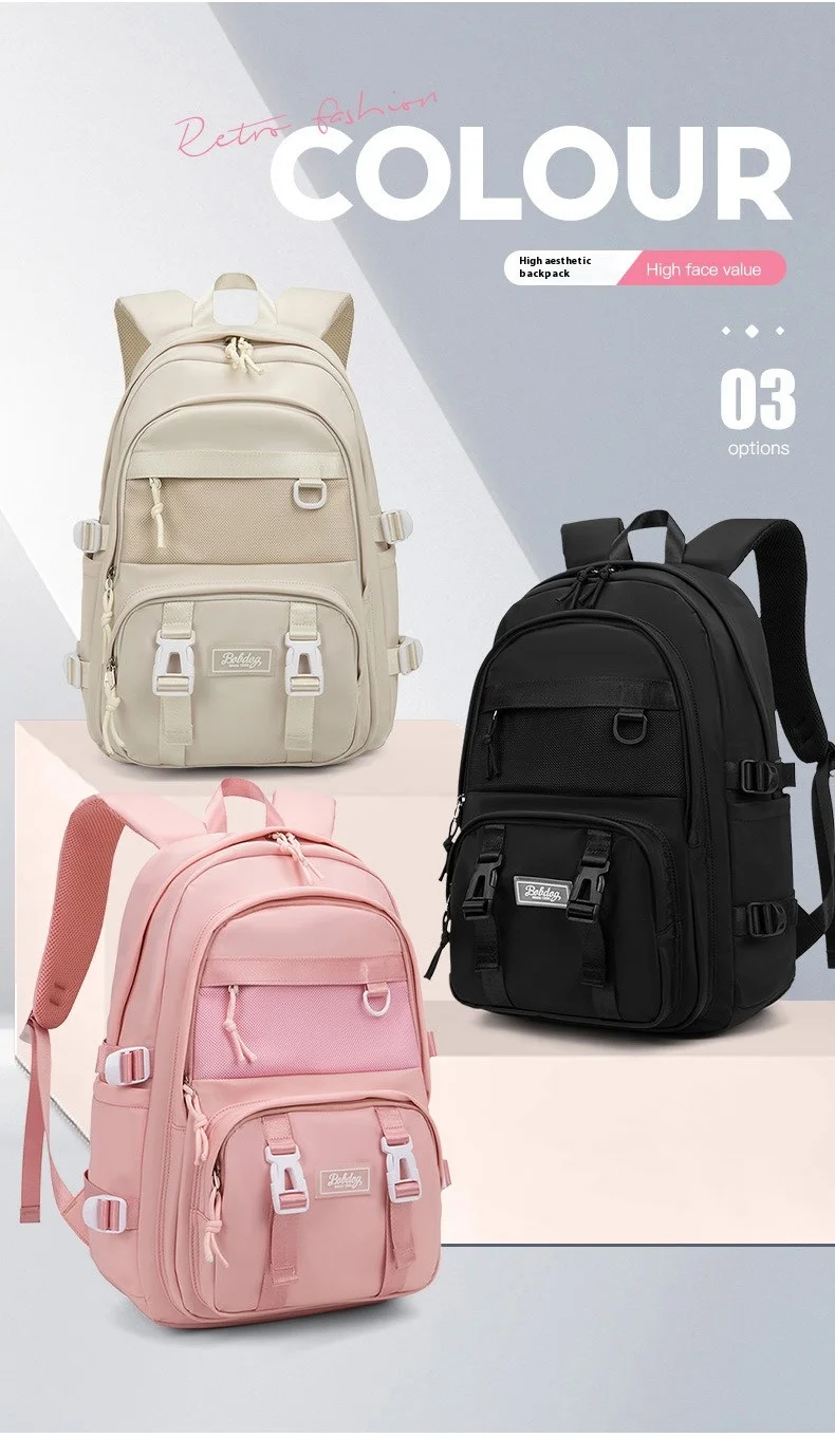 

Schoolbag New Primary School Students Mori Large Capacity Load Reduction Ins Backpack High School Appearance Level Backpack